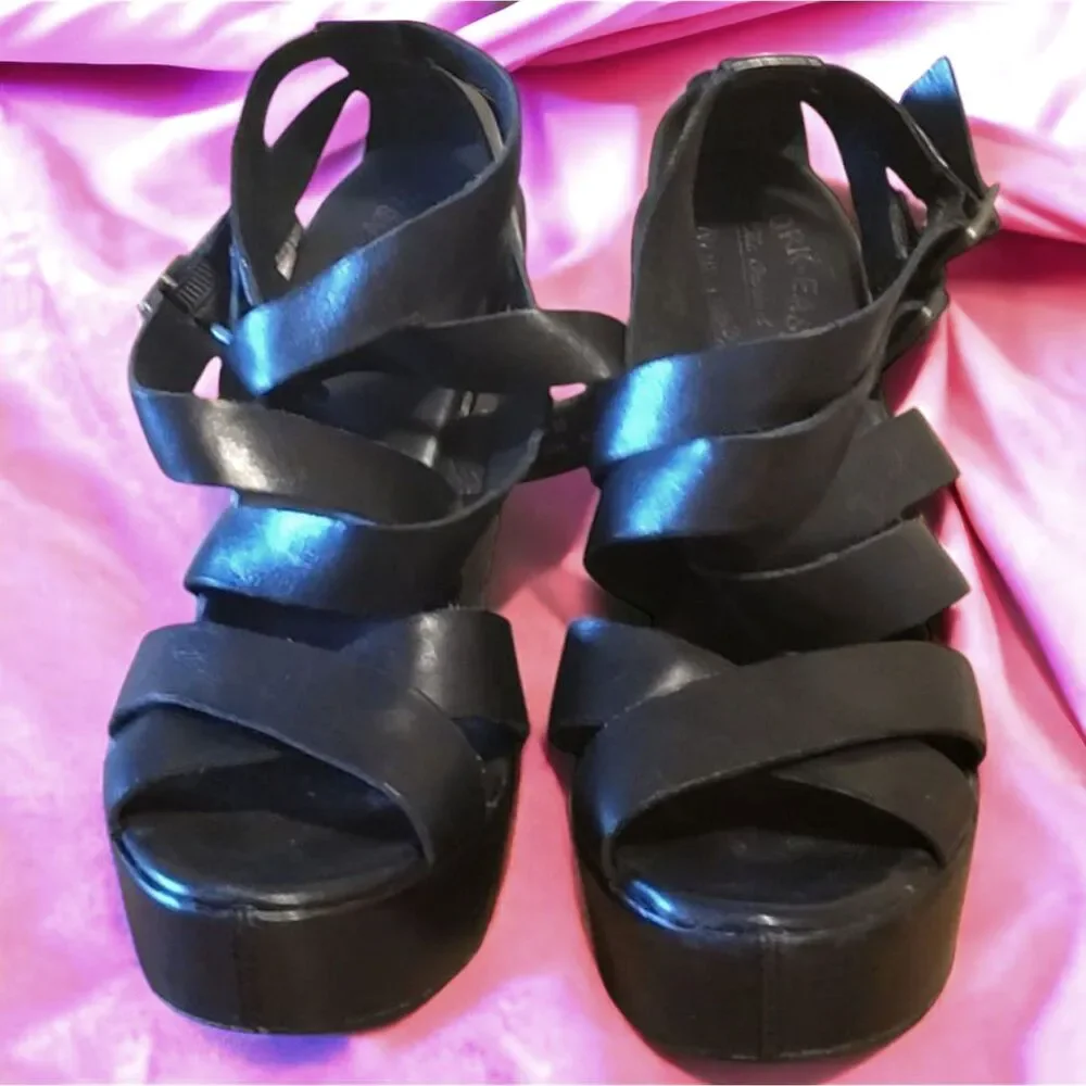 Kork-Ease E-Girl Indie Baddie Hailey Wedge Criss-Cross Sandals